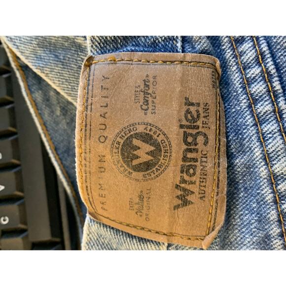 Wrangler Men's Blue Denim Work Skinny Leg Jeans Cotton Blue Size 32/32 - Picture 3 of 5